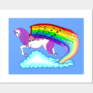 Rainbow pegasus Posters and Art